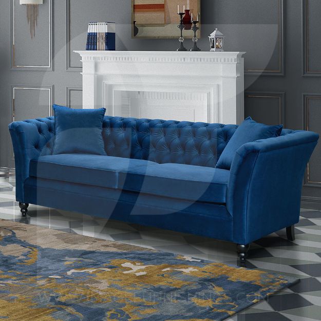 Picture of MOSELLA VIOLA ROYAL BLUE - 3 Seater