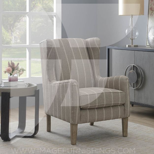 Picture of Woodside Armchair - White & Mink Stripe