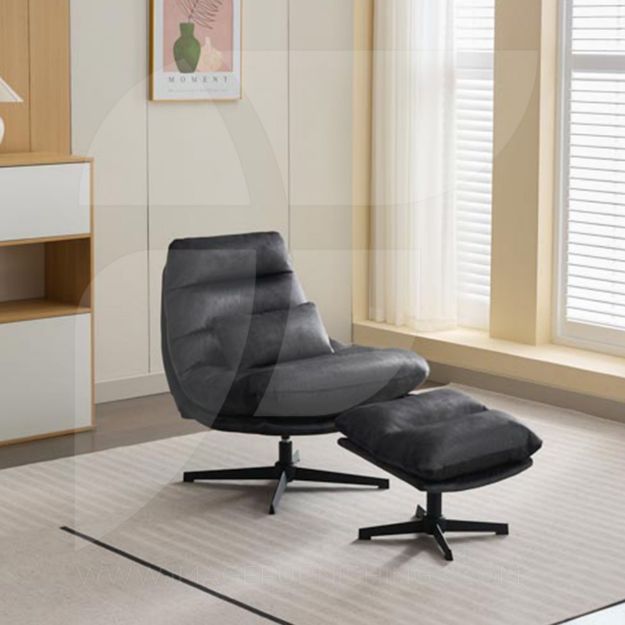 Picture of Turner Leisure Chair w/ Footstool - Dark Grey 