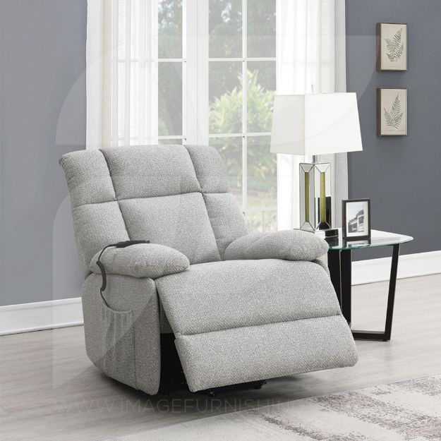 Picture of Halton 1 Seater Lift and Rise + Massage Chair - Light Grey