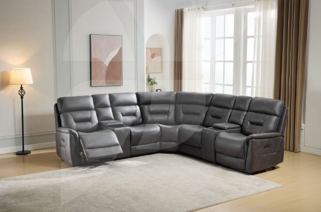 Picture of Rowan Sectional (LAF+CON+ARM+WED+ARM+CON+RAF) - Grey
