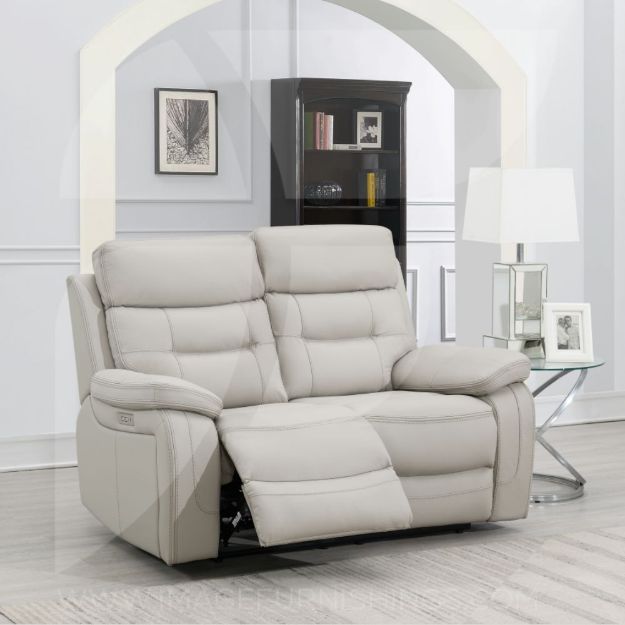 Picture of Egan 2PP Seater Loveseat - Light Grey Leather
