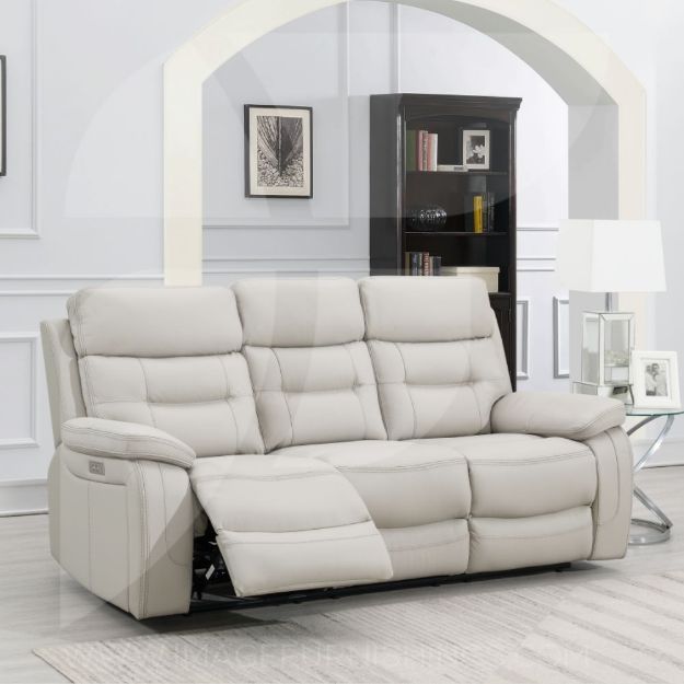 Picture of Egan 3PP Seater Sofa - Light Grey Leather