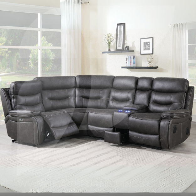 Picture of Noah Tech RAF Sectional 2-C-1 & Console - Slate & Matching Piping