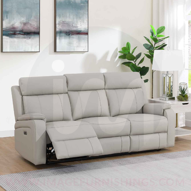 Picture of Banbury 3PP Seater Sofa - Light Grey Leather