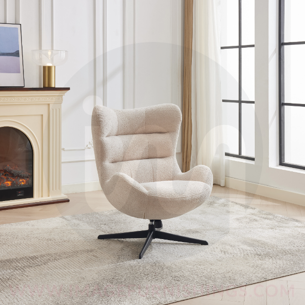 Picture of Jazz Occasional Swivel Chair (Black Base) - Linen