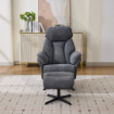 Picture of Sloane Swivel Leisure Chair w/ Footstool (Black base) - Dark Grey
