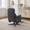 Picture of Sloane Swivel Leisure Chair w/ Footstool (Black base) - Dark Grey