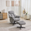 Picture of Sloane Swivel Leisure Chair w/ Footstool (Black base) - Light Grey