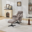 Picture of Sloane Swivel Leisure Chair w/ Footstool (Black base) - Oyster