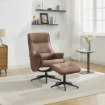Picture of Winston Swivel Chair and Footstool - Brown