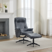 Picture of Winston Swivel Chair and Footstool - Ocean Blue