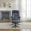 Picture of Winston Swivel Chair and Footstool - Ocean Blue