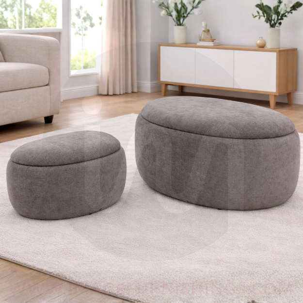 Picture of Lenzie 65cm Storage Ottoman - Liberty Stone