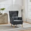 Picture of Lila Chair w/ Pillow Wing chair - Dark Grey