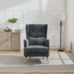 Picture of Lila Chair w/ Pillow Wing chair - Dark Grey