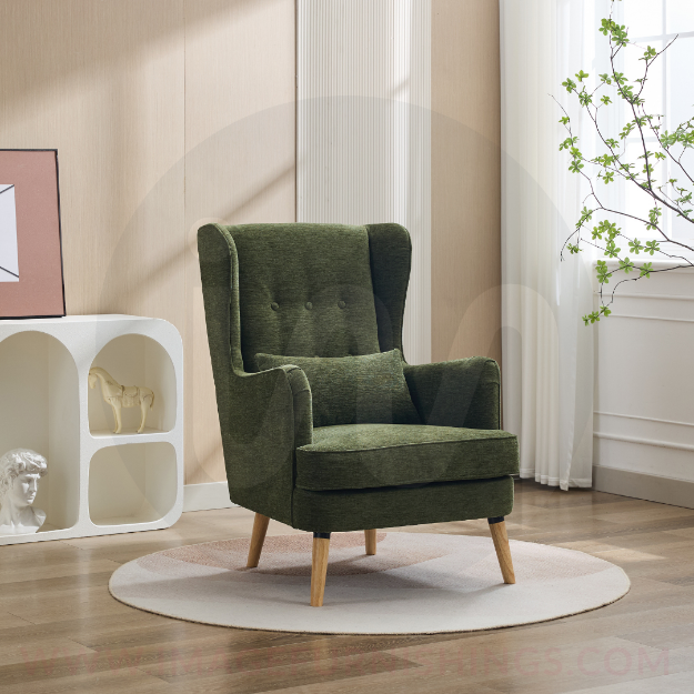 Picture of Lila Chair w/ Pillow Wing chair - Moss