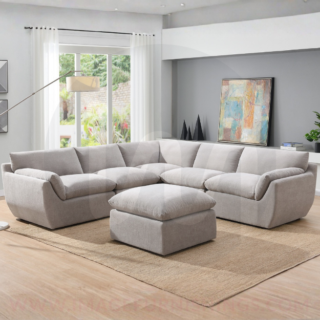 Picture of Malton 2-C-2 w/ Ottoman Sectional Sofa - Donkey Biscuit