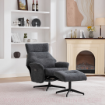 Picture of Mira Swivel Chair and Footstool - Dark Grey