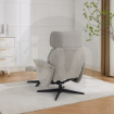 Picture of Reagan Swivel Leisure Chair w/ Footstool (Black base) - Pearl Grey