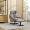 Picture of Reagan Swivel Leisure Chair w/ Footstool (Black base) - Stone
