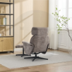 Picture of Reagan Swivel Leisure Chair w/ Footstool (Black base) - Stone