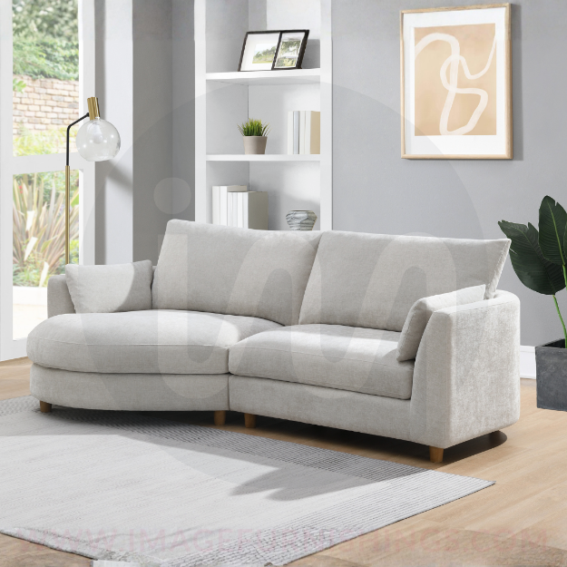 Picture of Alina RHF by Chaise Sectional - Pearl